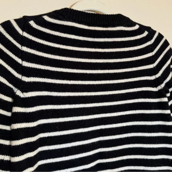 Madewell 100% Merino Wool Black/White Striped Sweater Dress Size Small - Picture 9 of 14
